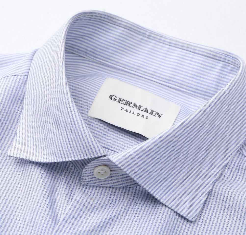 Three staple shirts, each available with three collar shapes.