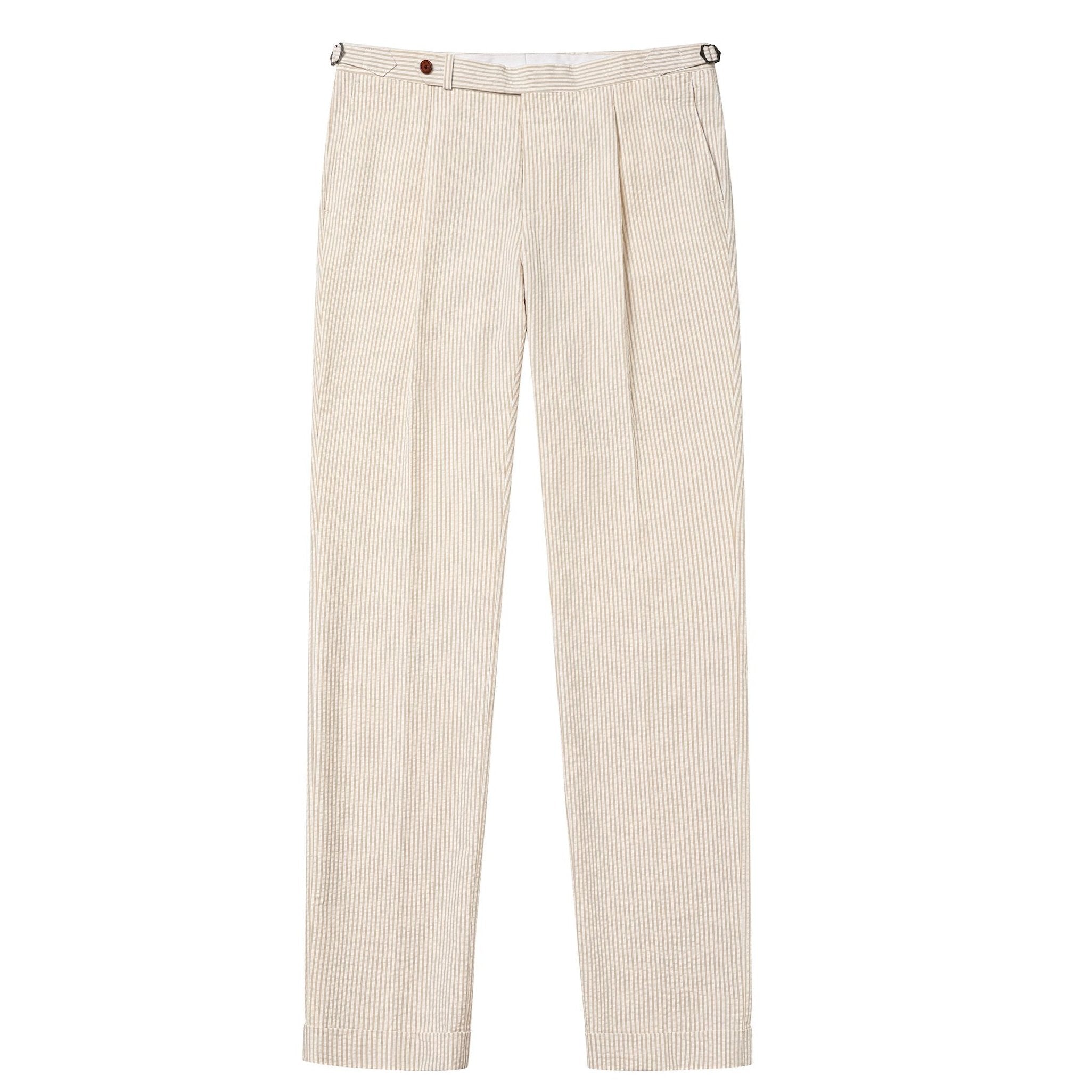 パンツ HAVERSACK 2tuck cotton stripe trousers M HAVERSACK ハバーサック】COTTON LINEN PIN STRIPE WIDE PANTS