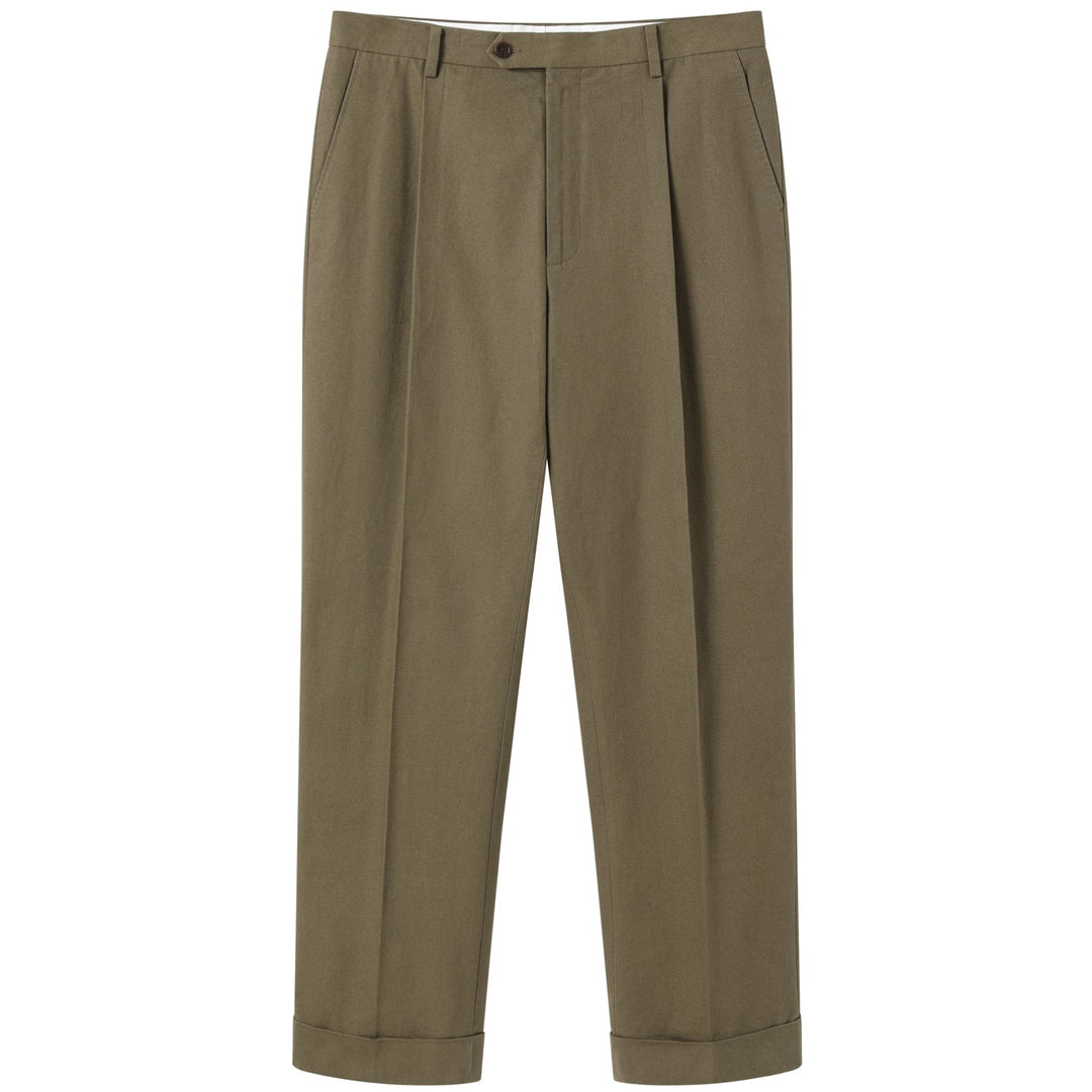 MEDIUMWEIGHT SANDED CANVAS COTTON TROUSERS by B. MOSS