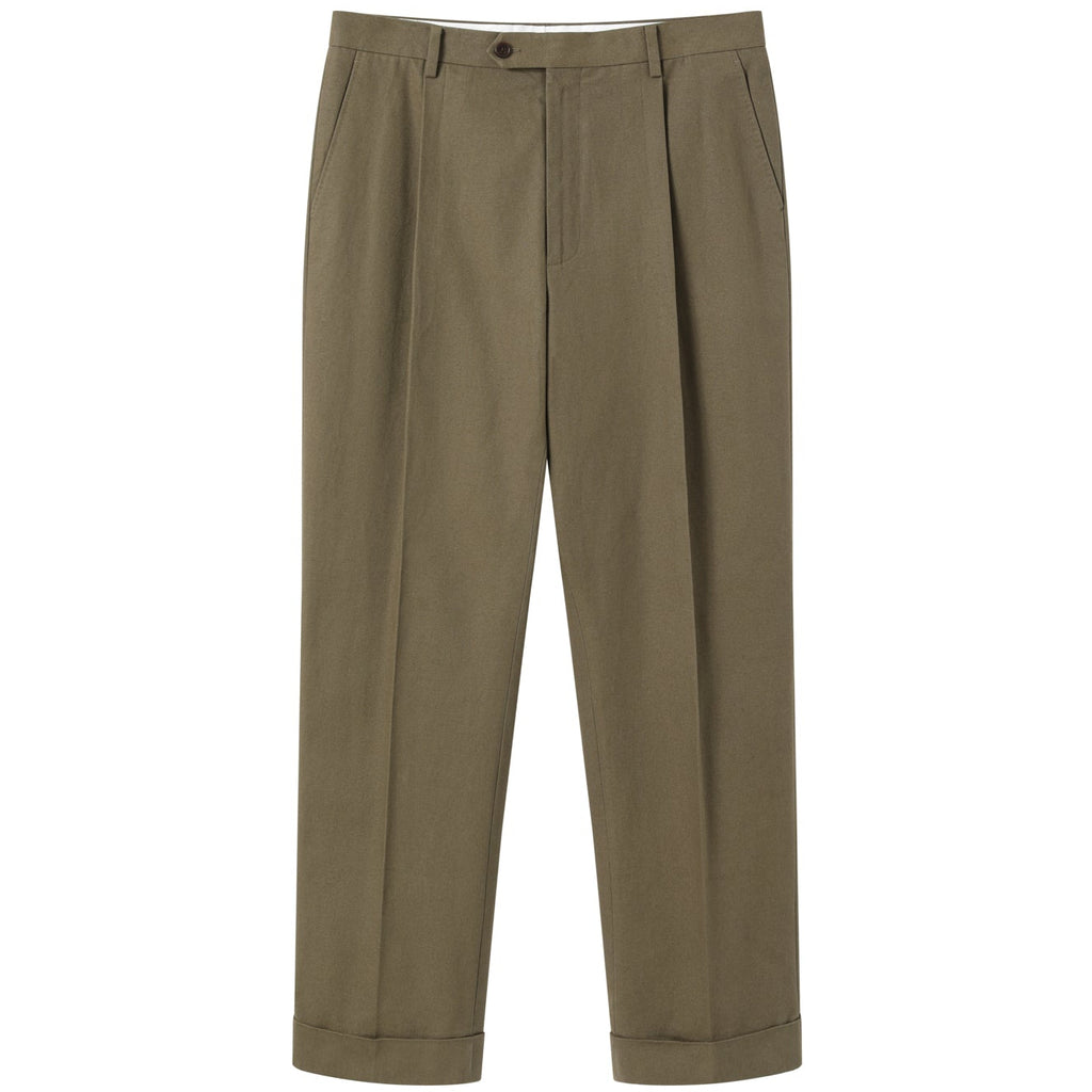 MEDIUMWEIGHT SANDED CANVAS COTTON TROUSERS by B. MOSS - Germain-Tailors