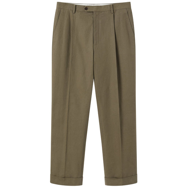 MEDIUMWEIGHT SANDED CANVAS COTTON TROUSERS by B. MOSS - Germain-Tailors