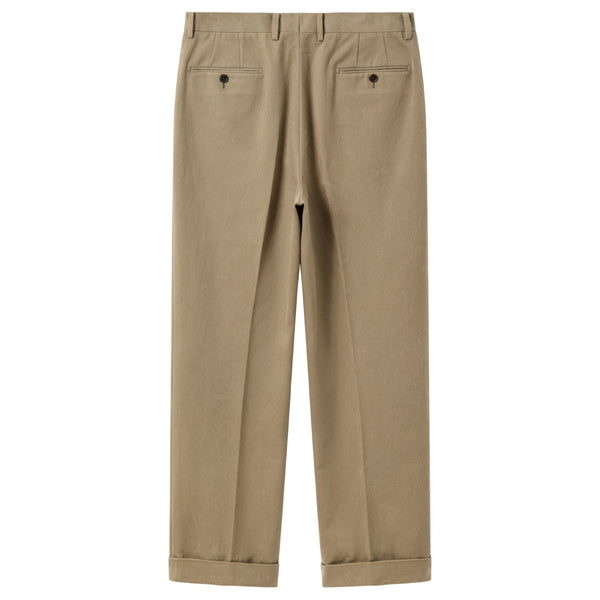 HEAVYWEIGHT PEACHED TWILL COTTON TROUSERS by B. MOSS