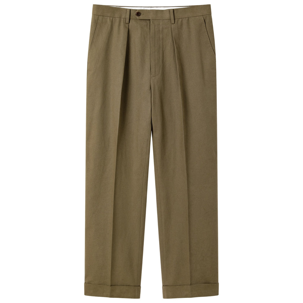 MEDIUMWEIGHT SANDED CANVAS COTTON TROUSERS by B. MOSS