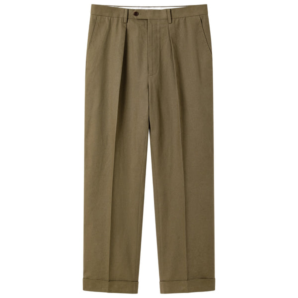 MEDIUMWEIGHT SANDED CANVAS COTTON TROUSERS by B. MOSS