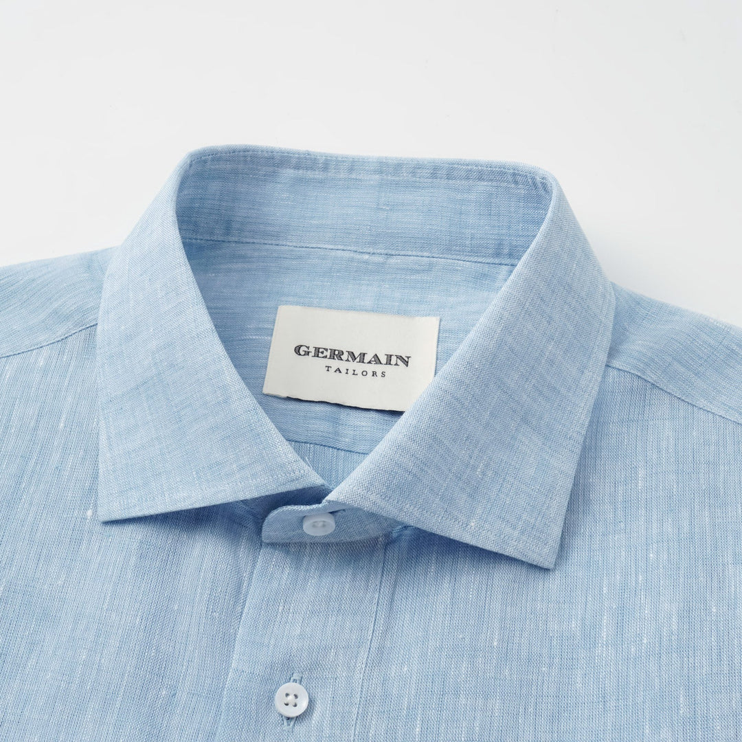 YARN DYED LINEN POPOVER SHIRT by B. McNUTT
