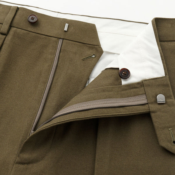MEDIUMWEIGHT SANDED CANVAS COTTON TROUSERS by B. MOSS