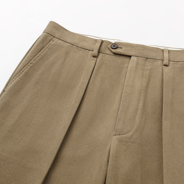 HEAVYWEIGHT PEACHED TWILL COTTON TROUSERS by B. MOSS