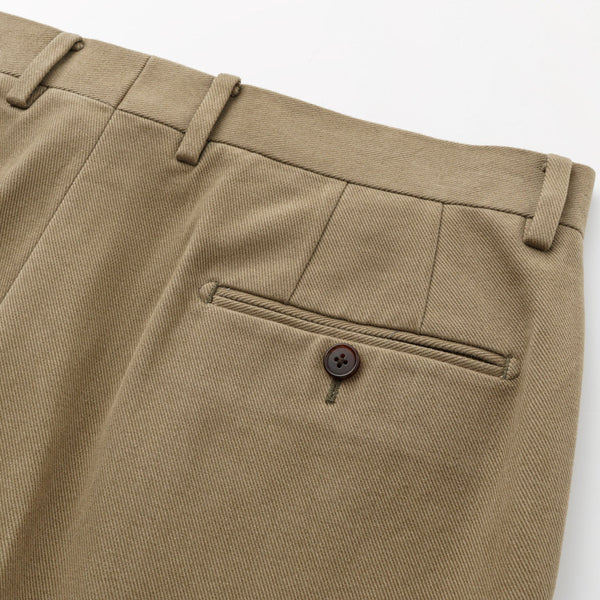 HEAVYWEIGHT PEACHED TWILL COTTON TROUSERS by B. MOSS