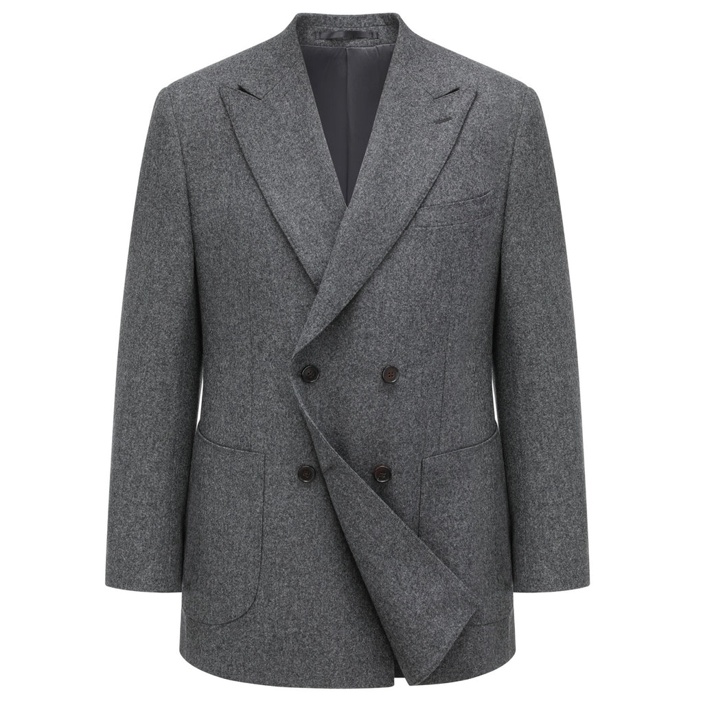 DOUBLE BREASTED HEAVY FLANNEL BLAZER by VBC