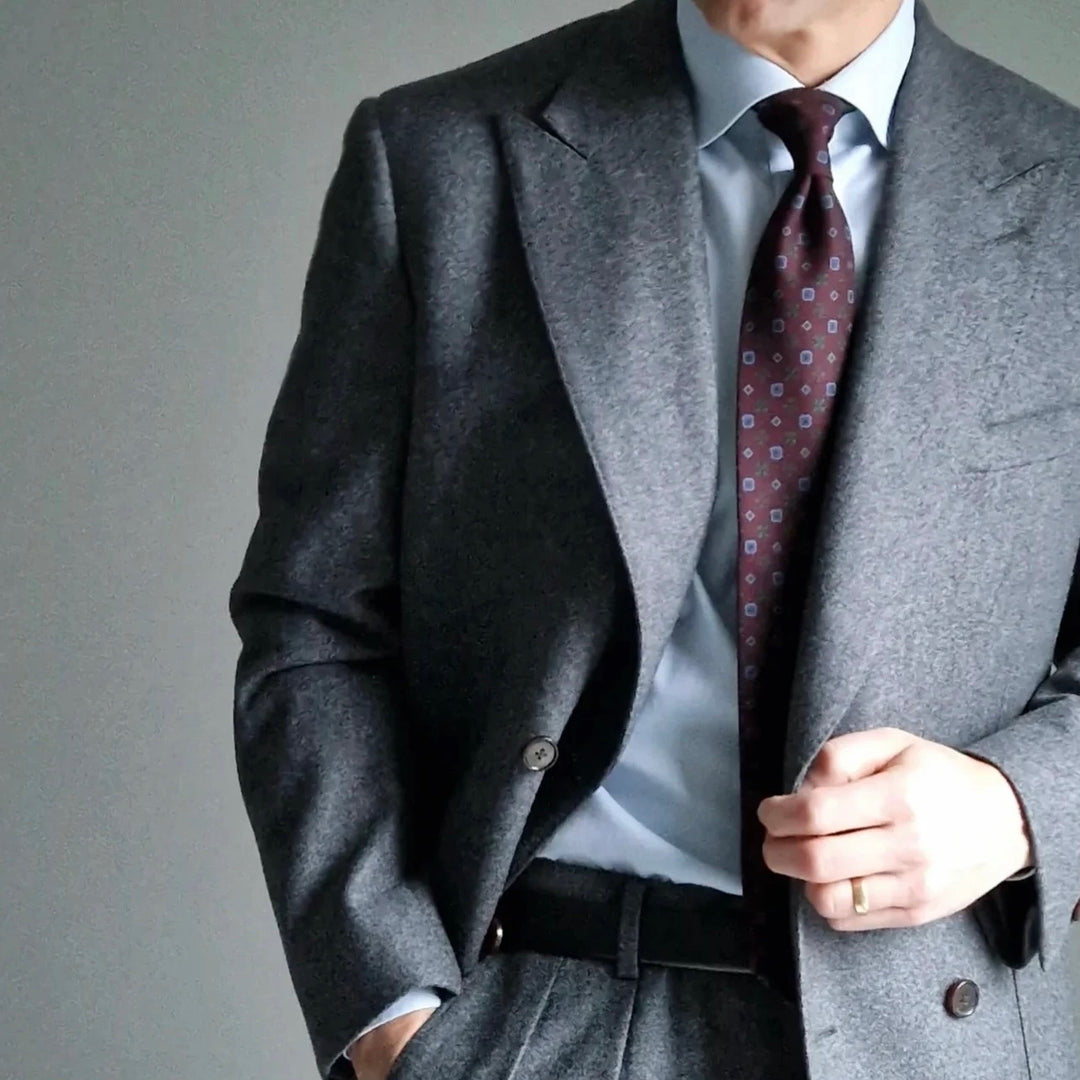 DOUBLE BREASTED HEAVY FLANNEL BLAZER by VBC