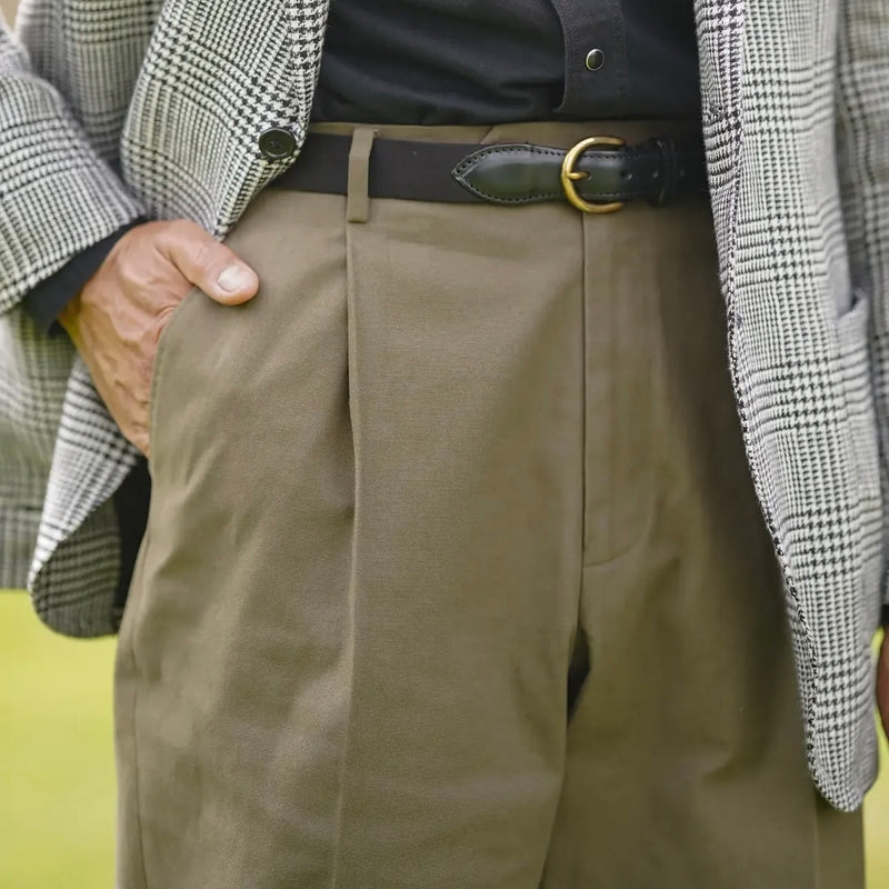 MEDIUMWEIGHT SANDED CANVAS COTTON TROUSERS by B. MOSS - Germain-Tailors Germain-Tailors