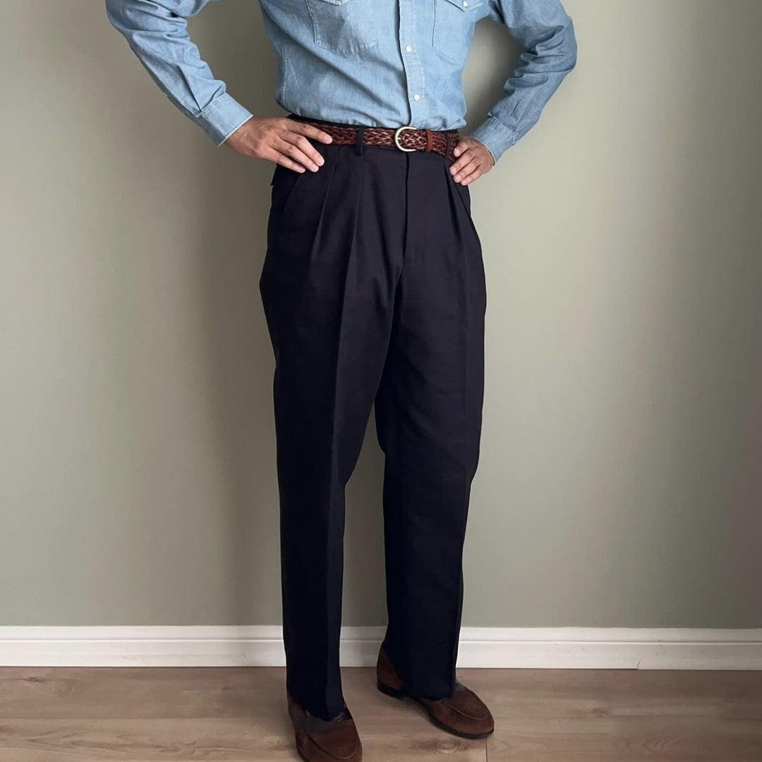 TWILL COTTON SPORT TROUSERS by B.MOSS