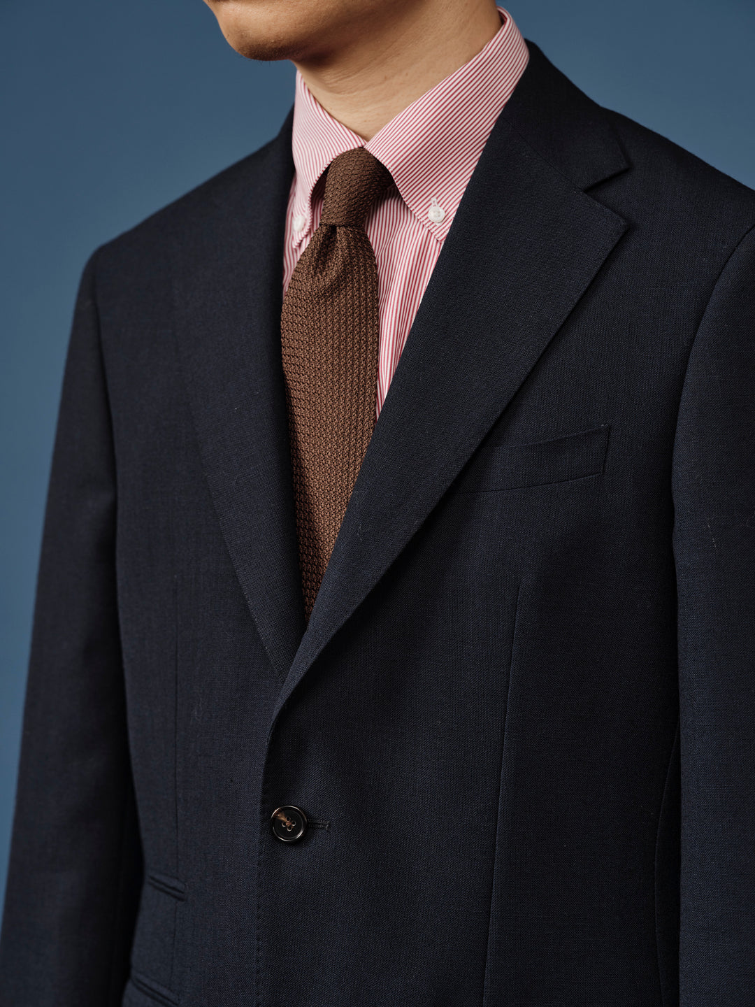 BROWN JACQUARD GRENADINE SILK TIE