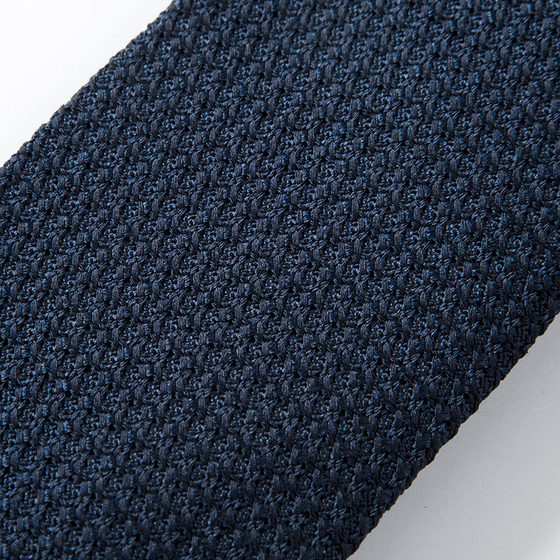 NAVY JACQUARD GRENADINE SILK TIE