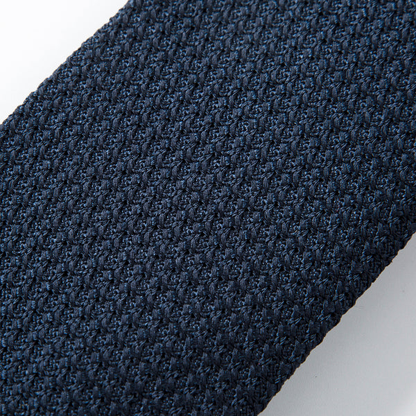 NAVY JACQUARD GRENADINE SILK TIE