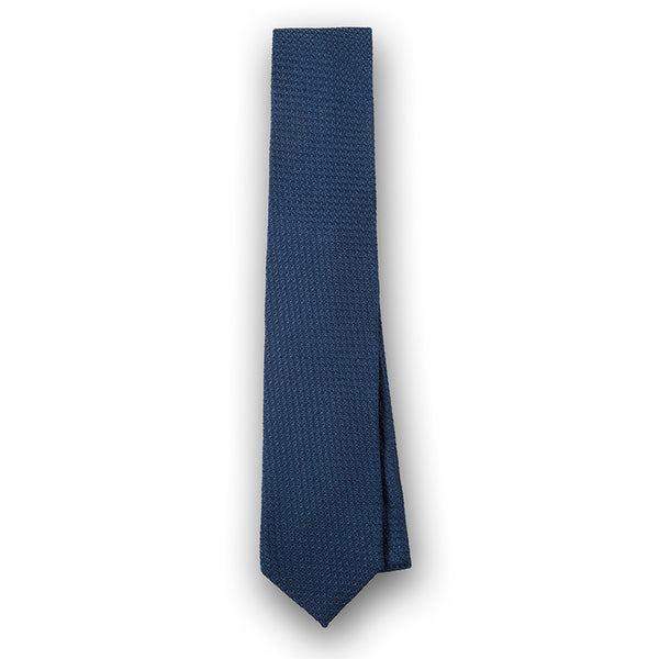 BLUE JACQUARD GRENADINE SILK TIE