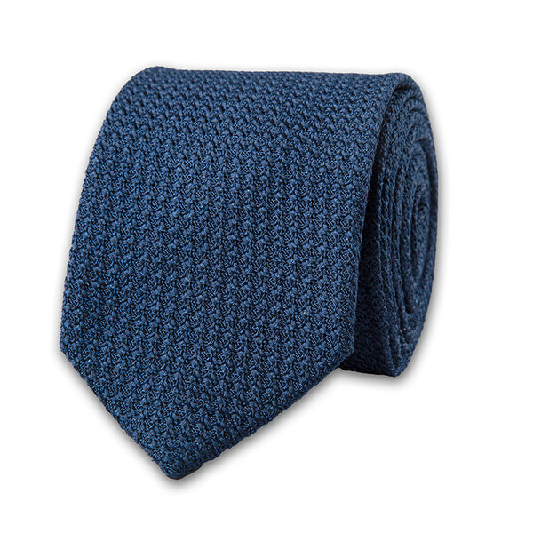 BLUE JACQUARD GRENADINE SILK TIE