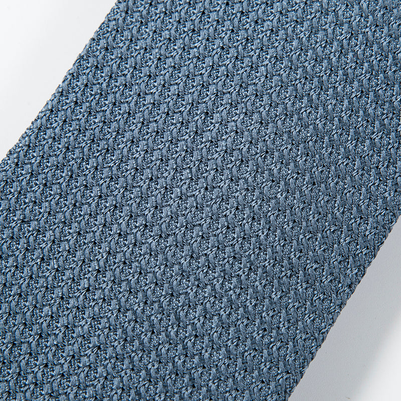 GREY-BLUE JACQUARD GRENADINE SILK TIE