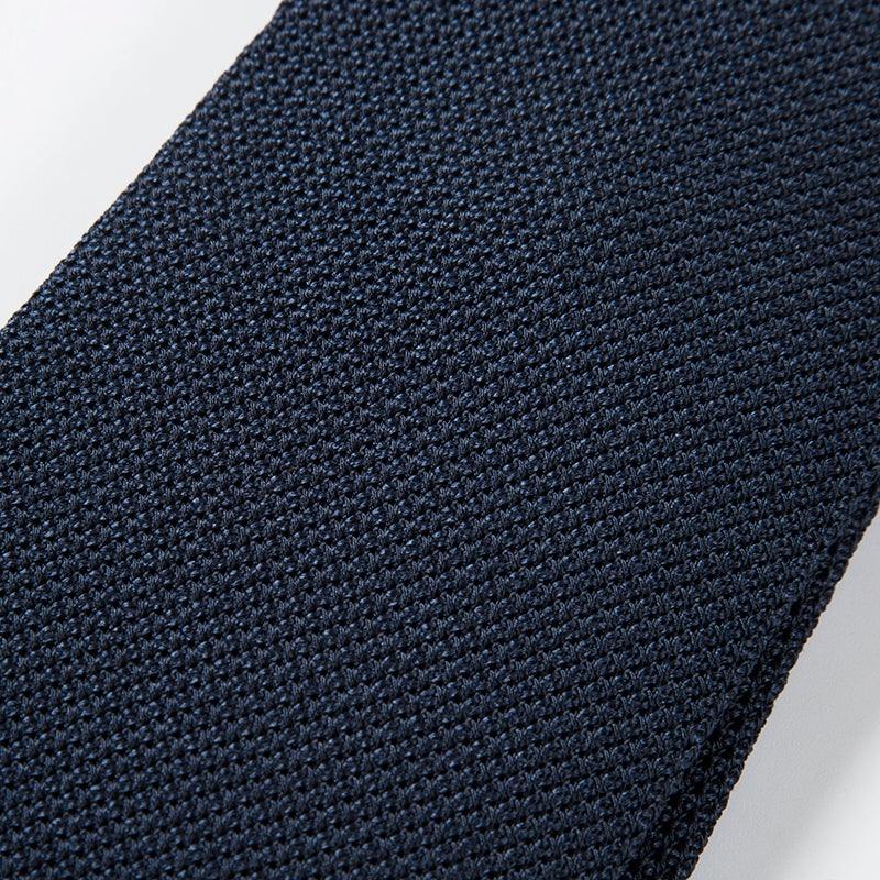 NAVY GRENADINE SILK TIE