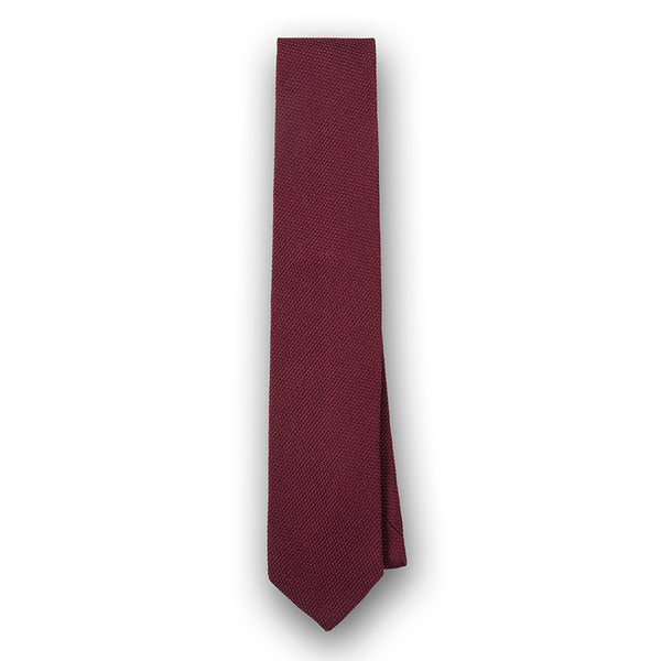 BURGUNDY GRENADINE SILK TIE