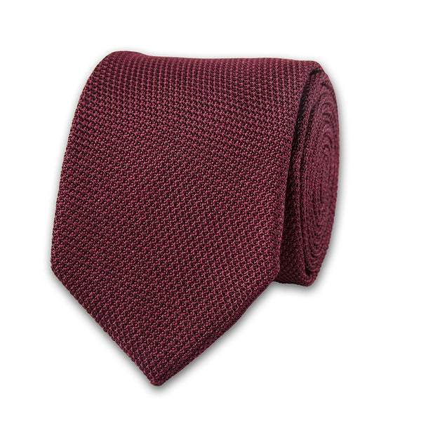 BURGUNDY GRENADINE SILK TIE